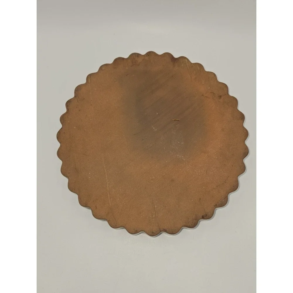 Vintage Brown Glazed Stoneware Quiche Tart Pan Fluted Ceramic Baking Dish 9.5